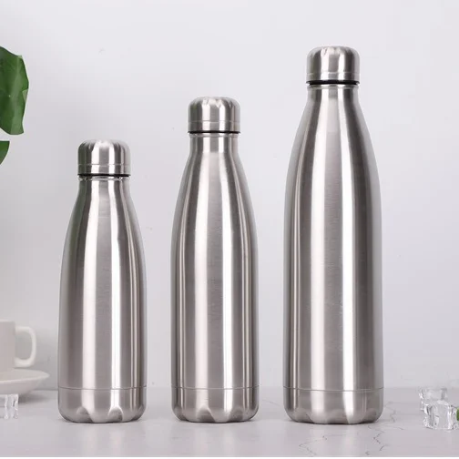 

Drinkware Type and WITH LID Accessories single wall ss cola shaped water bottle, Customized colors acceptable