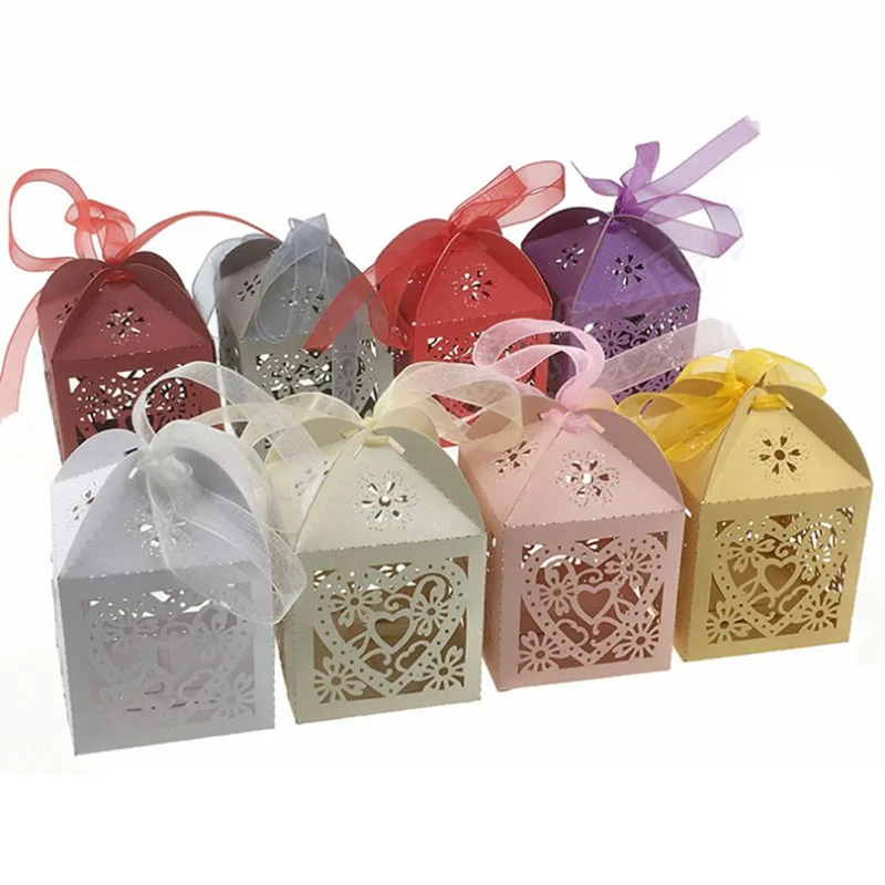 

Love heart Cake Box Packages Pearl Paper Custom make Colors Craft Gift Box