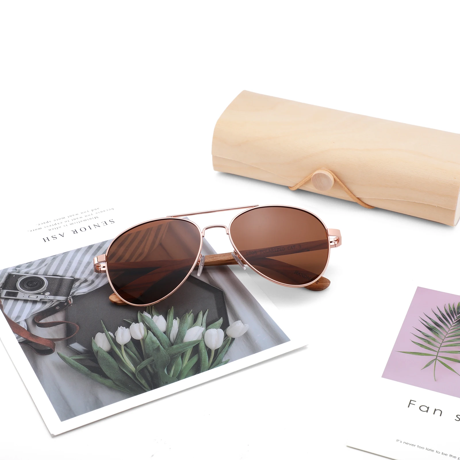 

wholesale logo printing sunglasses high quality foldable wood case glasses packaging boxes