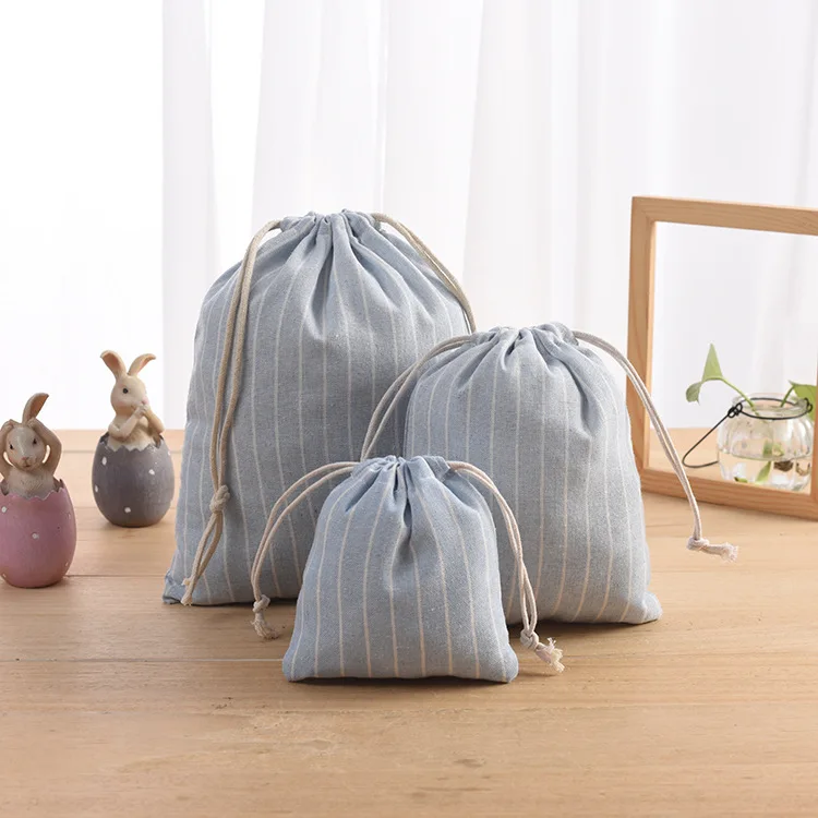 

Fashion Muslin calico canvas drawstring bag custom logo small organic cotton drawstring bags