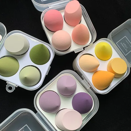 

CVZ 4Pcs/Set Makeup Sponge Foundation Concealer Cream Professional Puff Soft Wet And Dry Teardrop-Shaped Sponge Makeup Egg