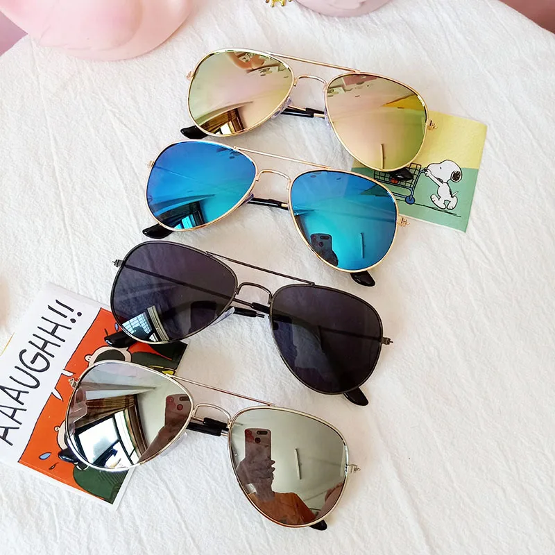 

2021 Classic Colorful Mirror Kids Pilot Aviation Sunglasses Children Eyeglasses UV400 Latest Sun Glasses, Picture shown