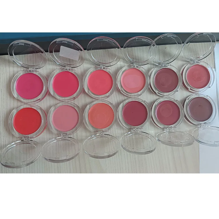 

Private Label Makeup Blush on Case Blush Pink Charger Plates Peach Cream Blushes, 12 colors