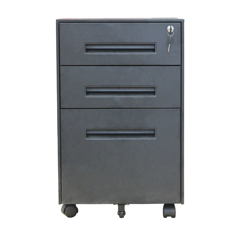 Modern Office Equipment Metal 3 Box Drawers Mobile Pedestal Lockable