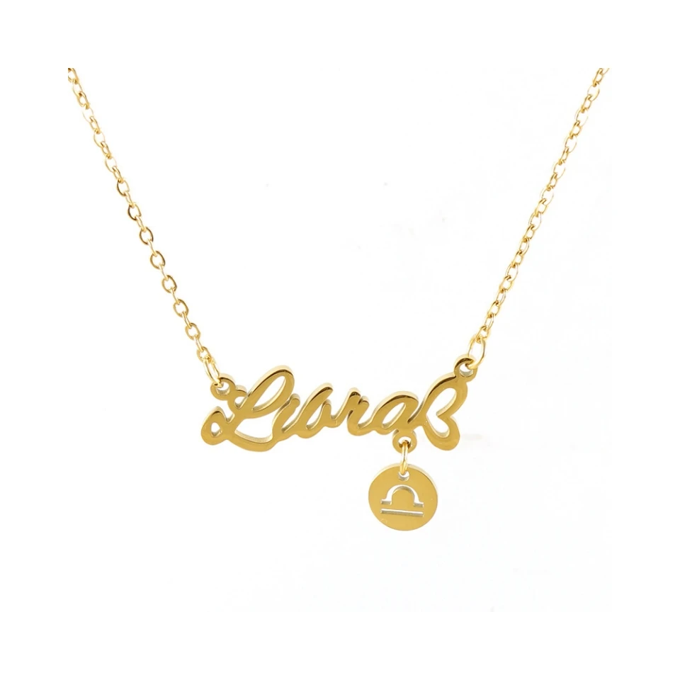 

HP Euramerican fashion plated horoscope zodiac pendant necklace jewelry 18k gold choker necklace