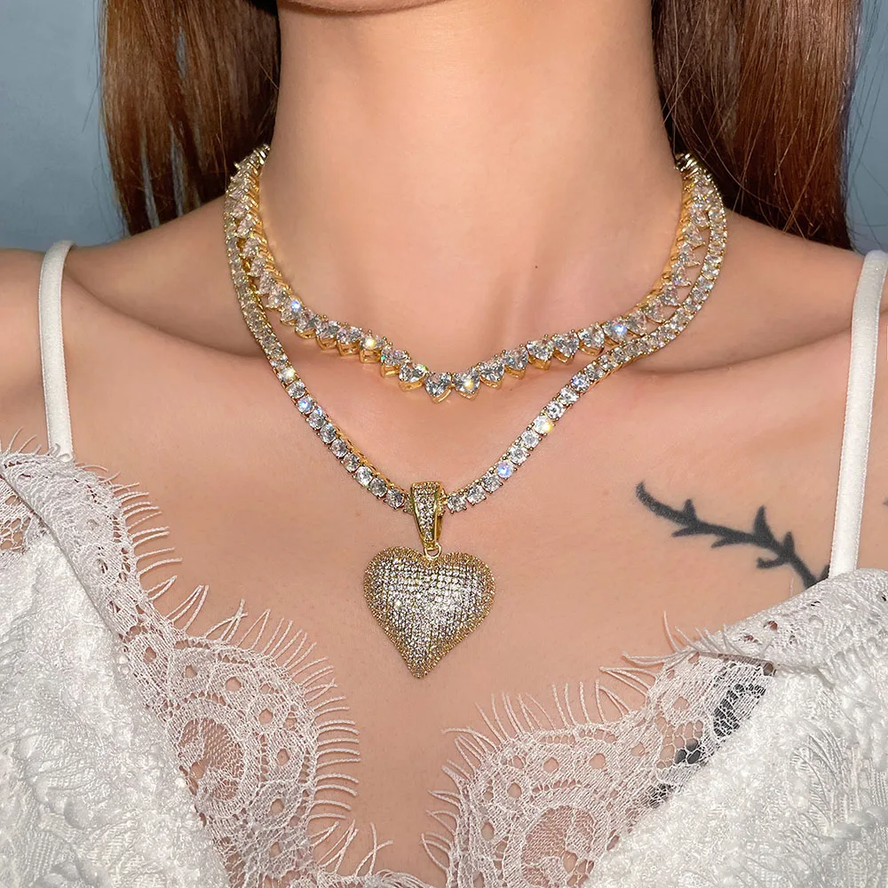 

2022 hot sell heart pendant necklace for women Gold silver plated Stainless steel pendant Necklace