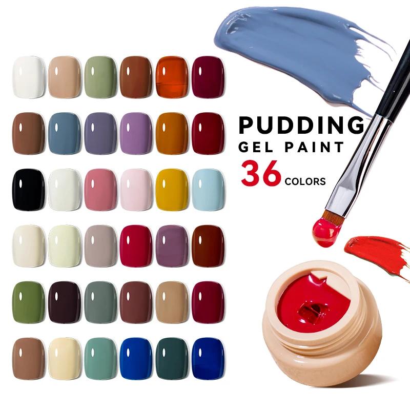 

JTING 36 Colors Solid japanese style nail mud pudding gel polish UV paint set kit 5ml jar canned gel bulk OEM private label