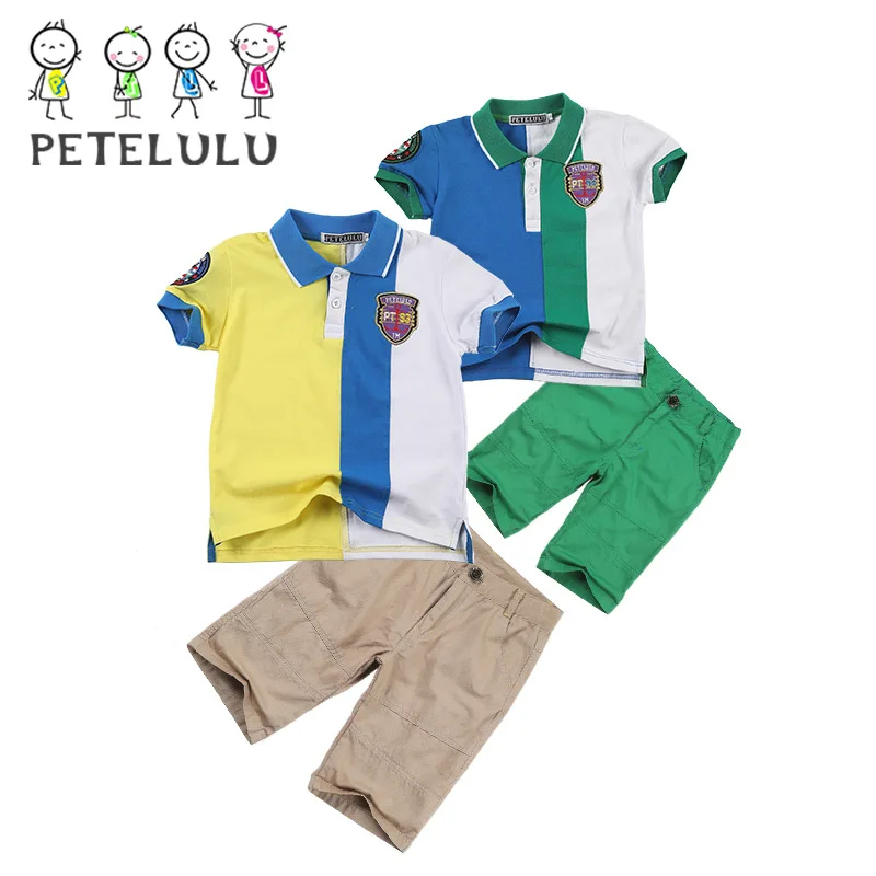 

2022 New Fashion Kids Wear Summer Short Sleeve Polo Shirt+denim Shorts 2pcs Cotton Boy Clothes Set, Picture shows