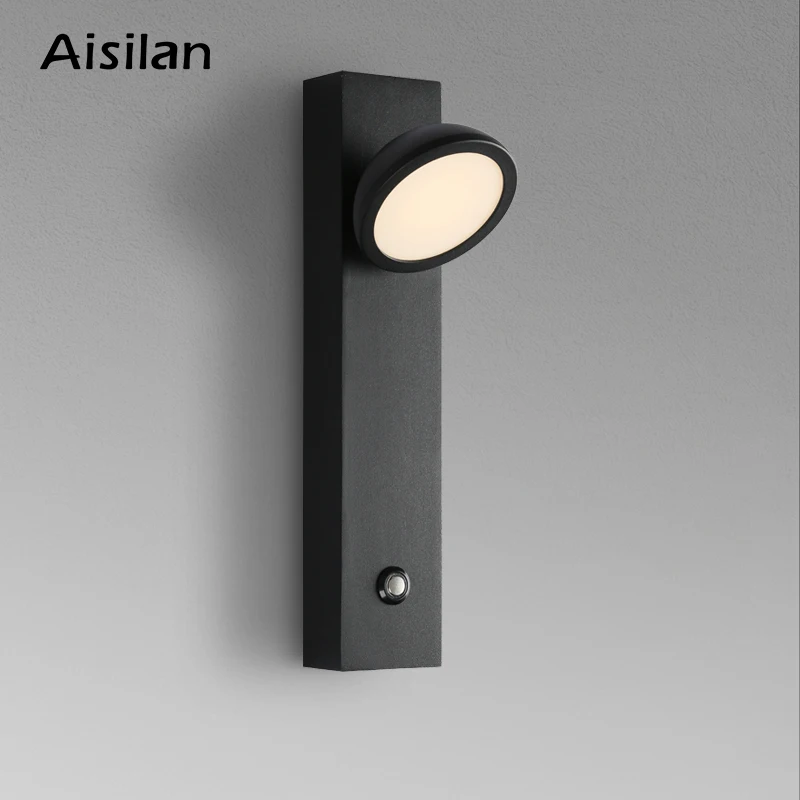 Aisilan Indoor modern adjustable Black decorative sconce dimmable bedside lamps LED wall light