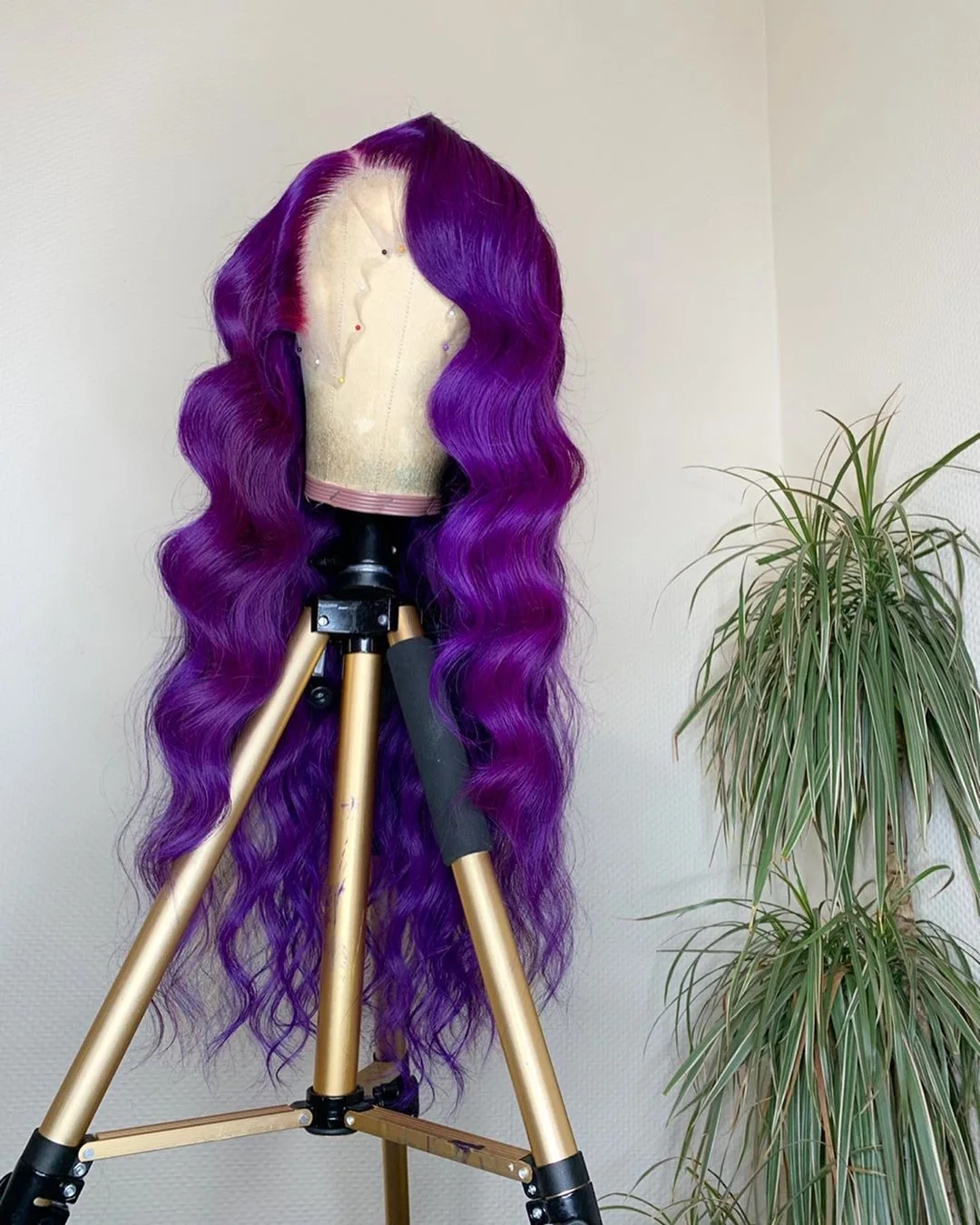 

Bright Purple Colored Raw Human Hair Lace Front Wigs For Colorful Summer Wigs Supplier Provide High Quality Hair Products