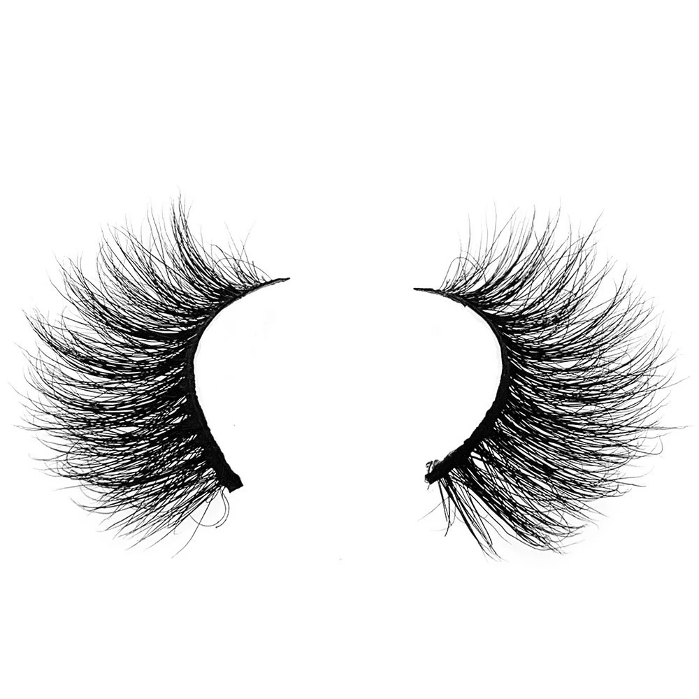 

Muting 2019 China Factory Wholesale Top Sale Natural Hand Made 100% Real Mink False 25Mm Eyelashes Private Label, Natural black