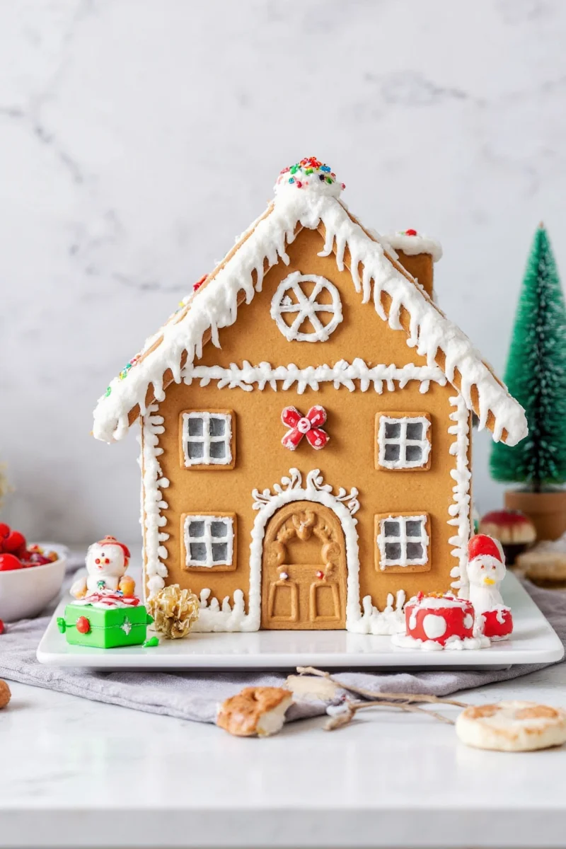Licorice candy pathway to gingerbread house door