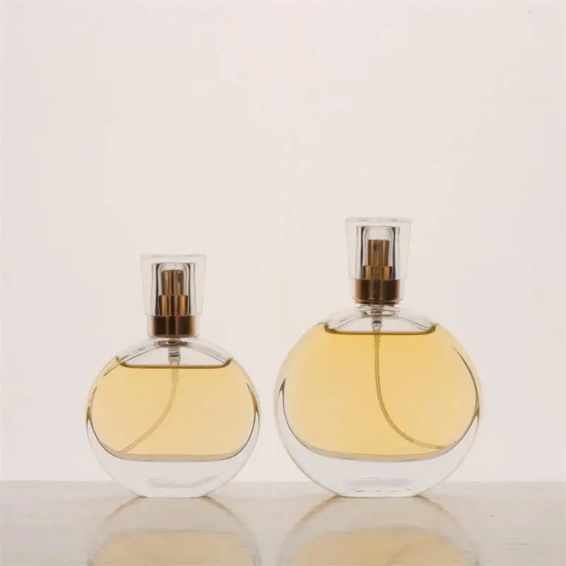 

Perfume Glass Bottle transparent container with 30ml 50ml OVAL Shape in stock