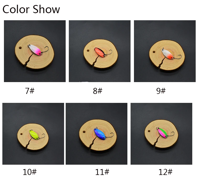 Double Color 3.3cm 3.g Spoon Fishing Lure Swim Bait Isca Artificial