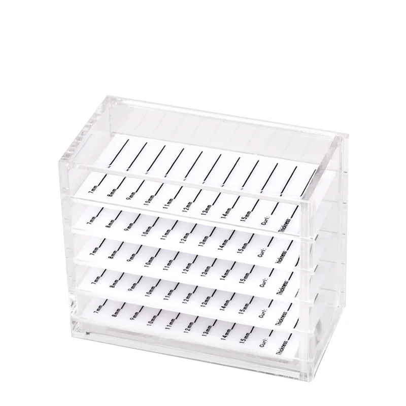 

Wholesaler Customized Eyelashes Extension Storage Box Acrylic Eyelash Tile Storage / Display Box with drawers, White