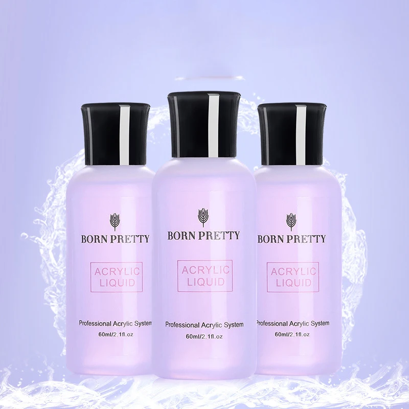 

Professional 60ml Acrylic Liquid Nail Polish Crystal Acrylic Powder Solution for Manicuring Carving Nail Art Extension Tool