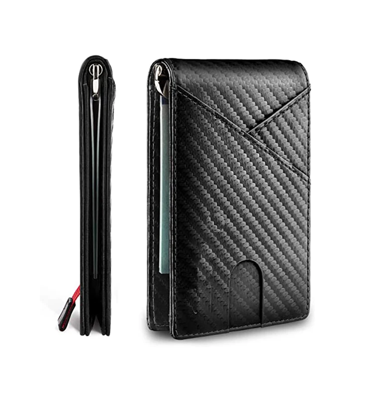 

Sunny Leathers factory hot sales minimalist front pocket wallet leather RFID slim wallet with money clip for men