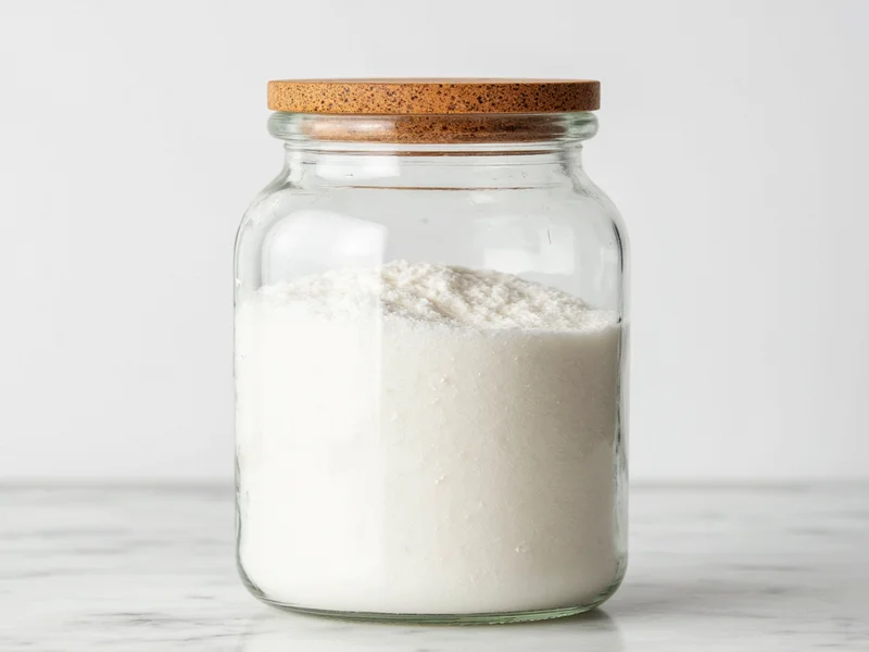 Homemade detergent stored in reusable glass container
