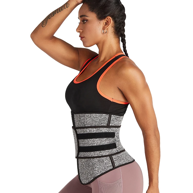 

OEM Design Grey Body Shaper Single Belt Latex Tummy Trimmer Waist Trainer For Lady