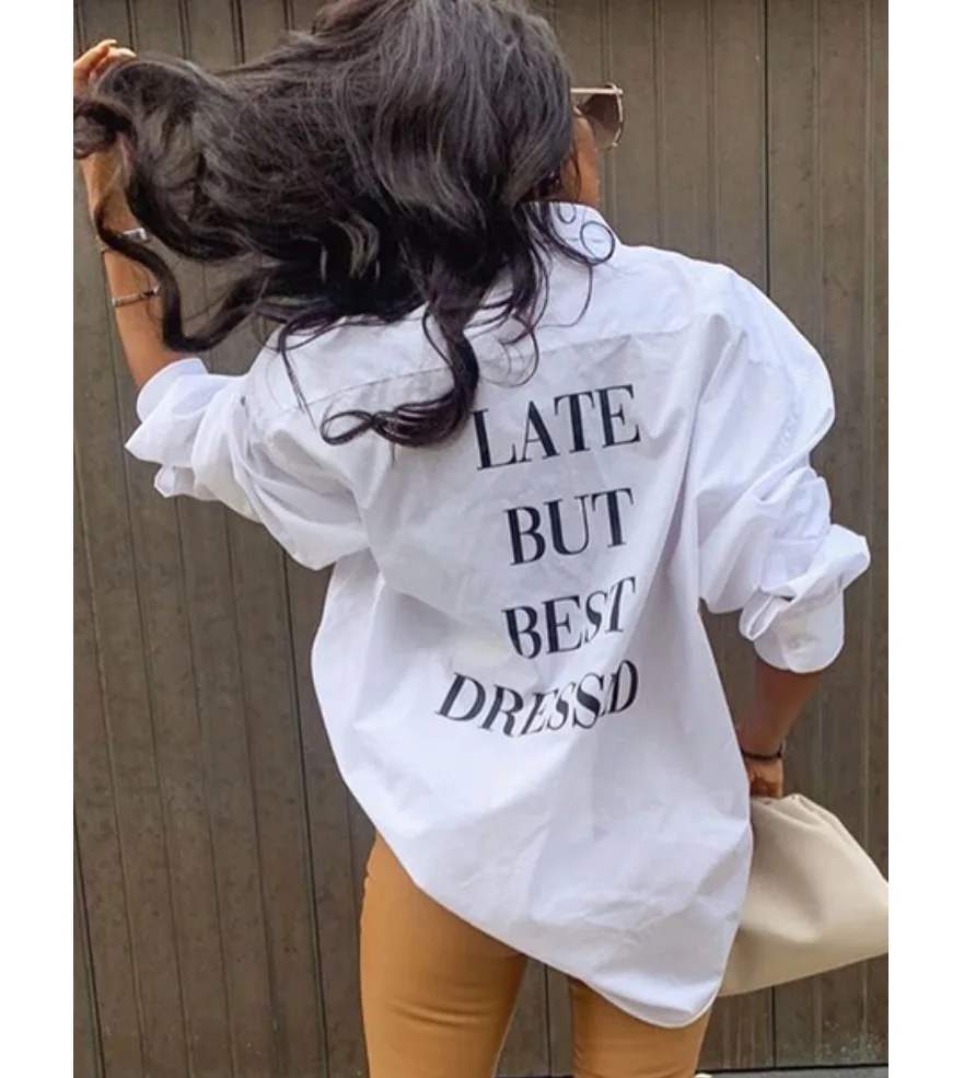 

Wholesale Tops for women 2021 women clothing fashion black white Long Sleeve women blouse