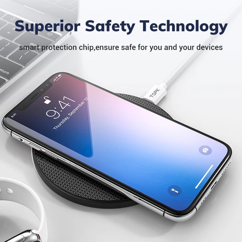 
Free Shipping TOPK 2020 Charger Wireless Portable Fast Wireless Mobile Phone Charger Pad 
