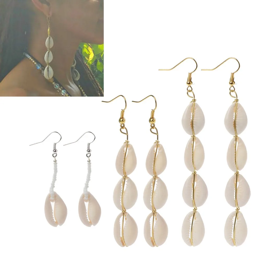 

New Trendy Women Fashion Summer Dangle Conch SEA Cowrie Shell Hook Drop Jewelry Earrings