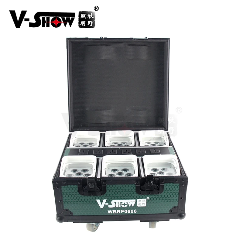 

shipping time 35 days to USA 6PCS with Charging Case 6x18w 6in1 Rgbwa+uv Wifi & IR Remote & DMX Wireless Battery Powered