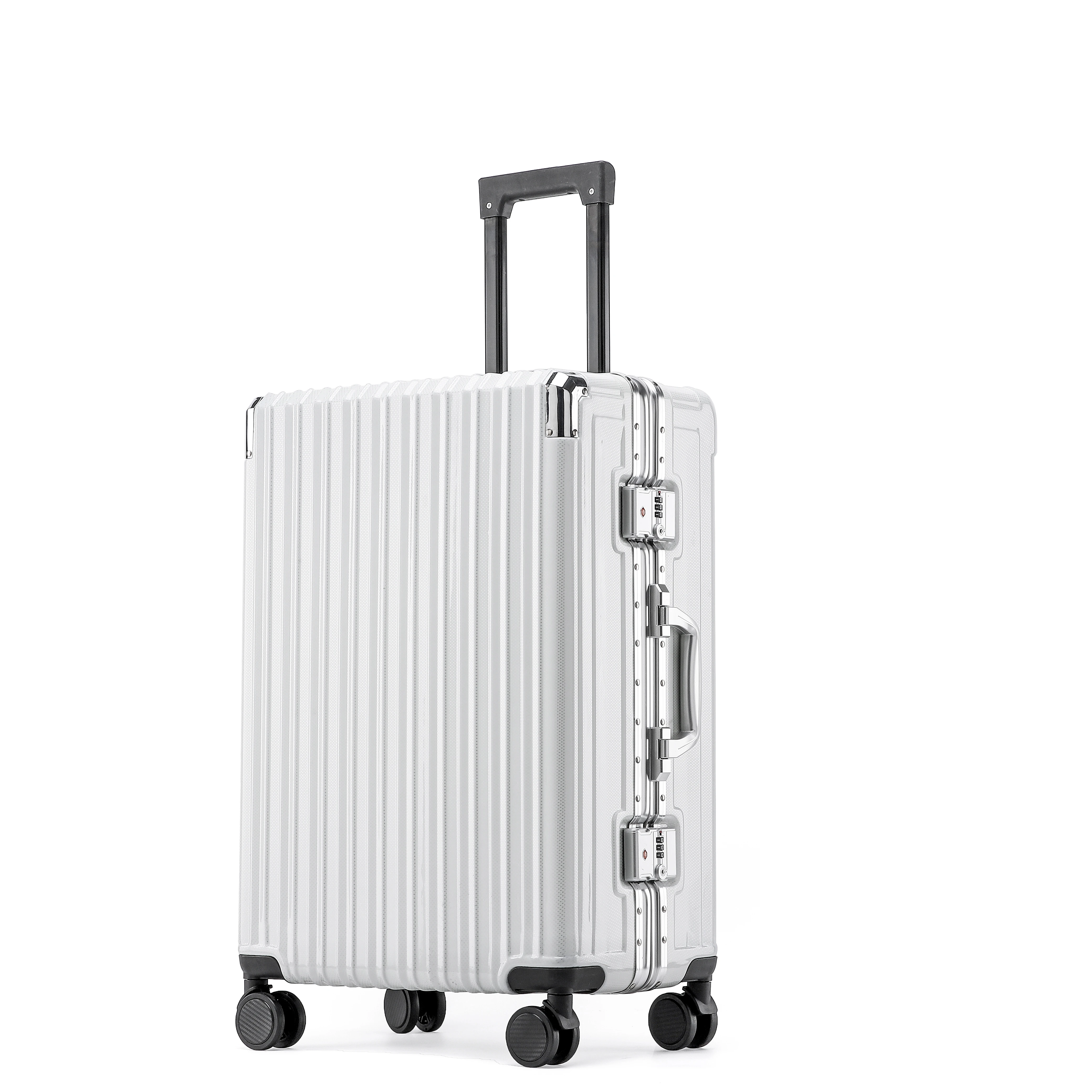 

21 inch abs pc aluminium fashion trolley case hard travel sheet carry on spinner carry on luggage with spinner wheels