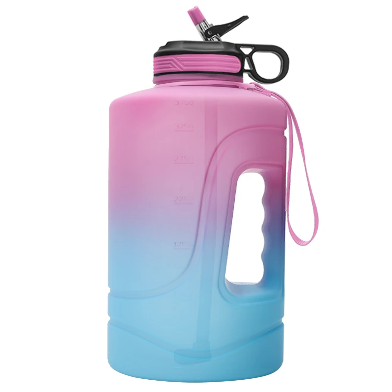 

2021hot amazon 1 gallon sport water bottle Large Capacity motivational Water Bottle PETG Plastic Time Marker customized, Customized color