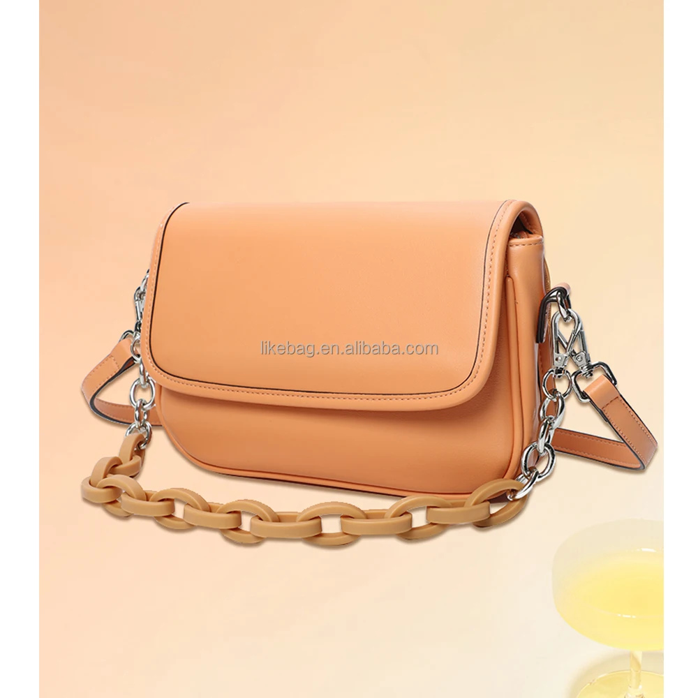 

LIKEBAG new fashion luxury handbag ladies soft texture solid color pu bag chain armpit bag messenger handbags for women