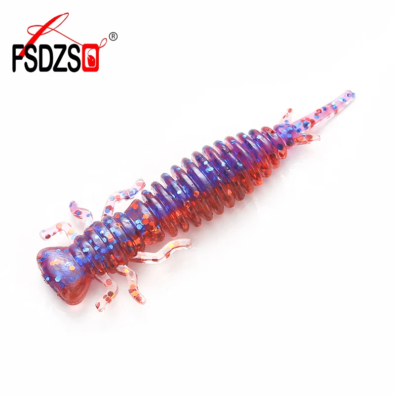 

HUIXIAN 75mm-3g 6pcs/pack 89mm-5g 5pcs/pack Cross-border Explosion Larvae Soft Bait Insect Soft Bait Soft Insect Fishing Lure, 10colors to choose