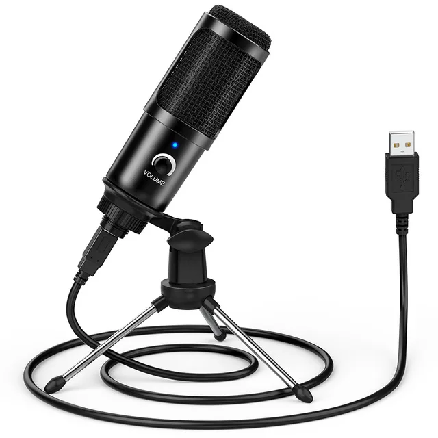 

Usb Condenser Microphone Light-weight Wired Microphone Recording Studio Mic Noise Cancelling Computer Usb Microphone, Black