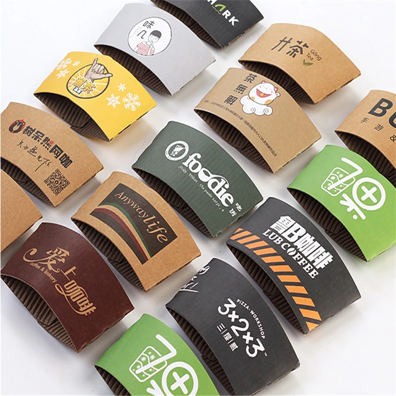 Download Custom Logo Disposable Kraft Paper Cup Sleeve Coffee And Milk Tea Cup Sleeve - Buy Custom Logo ...