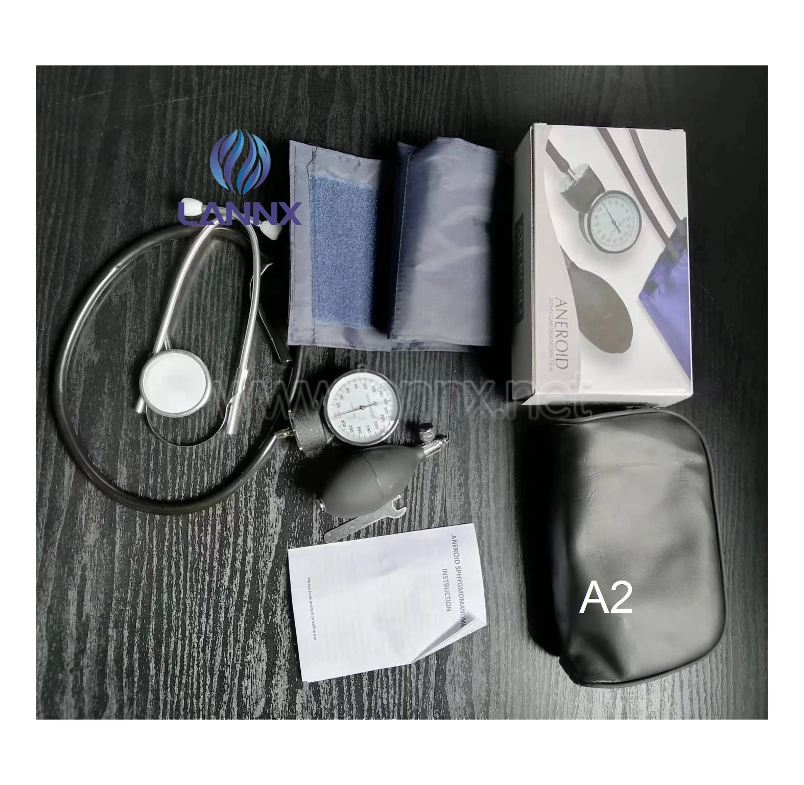 

LANNX A2 Household Material Blood Pressure Monitor and Stethoscope Kit Upper Arm Aneroid sphygmomanometer With Stethoscope