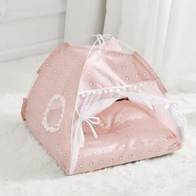 

Sweet Princess Pet Bed Foldable Small Pet Tent House Kitten Dog Basket Beds Cute Pet Bed, 3 colors