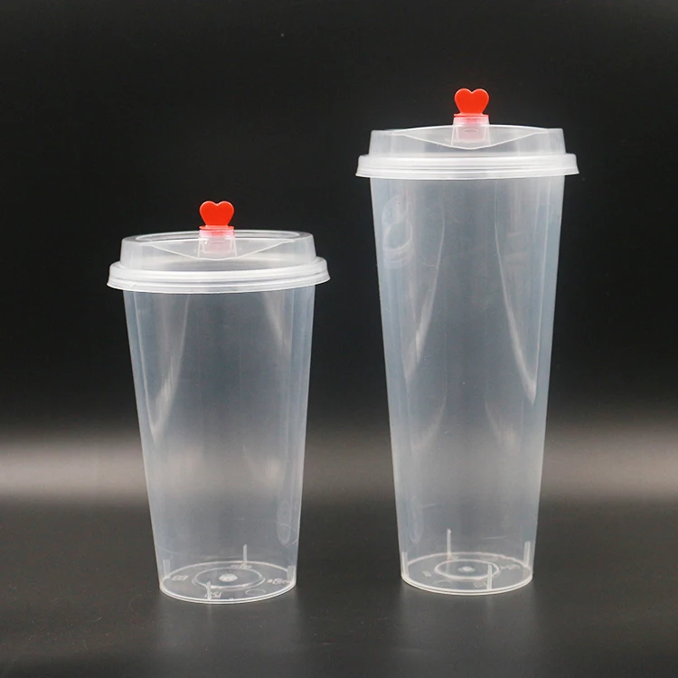 
Custom Logo 360ml 500ml 700ml Disposable Plastic Smoothie Boba Cup with Lid 