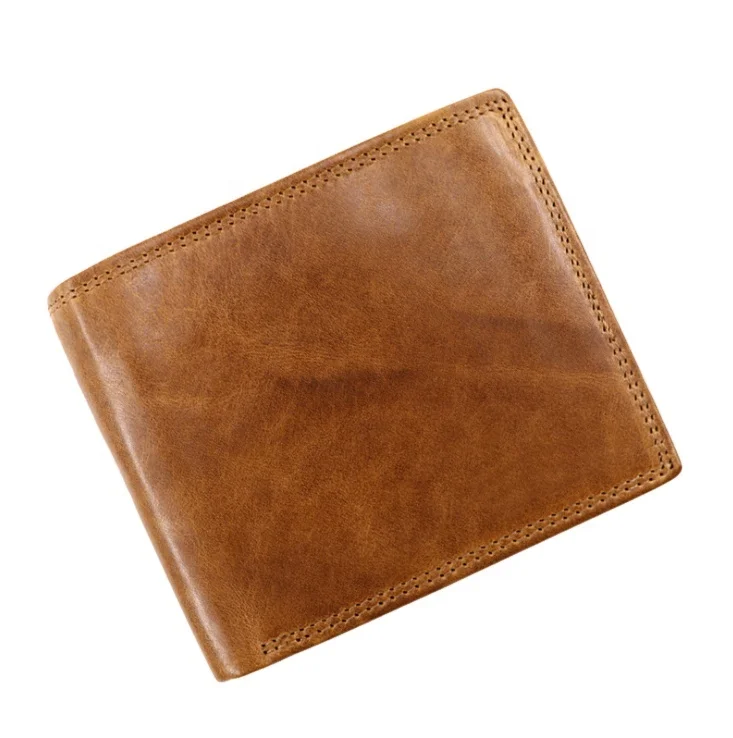 

Wholesale Crazy Horse Leather Men Wallet High End RFID Business Wallet