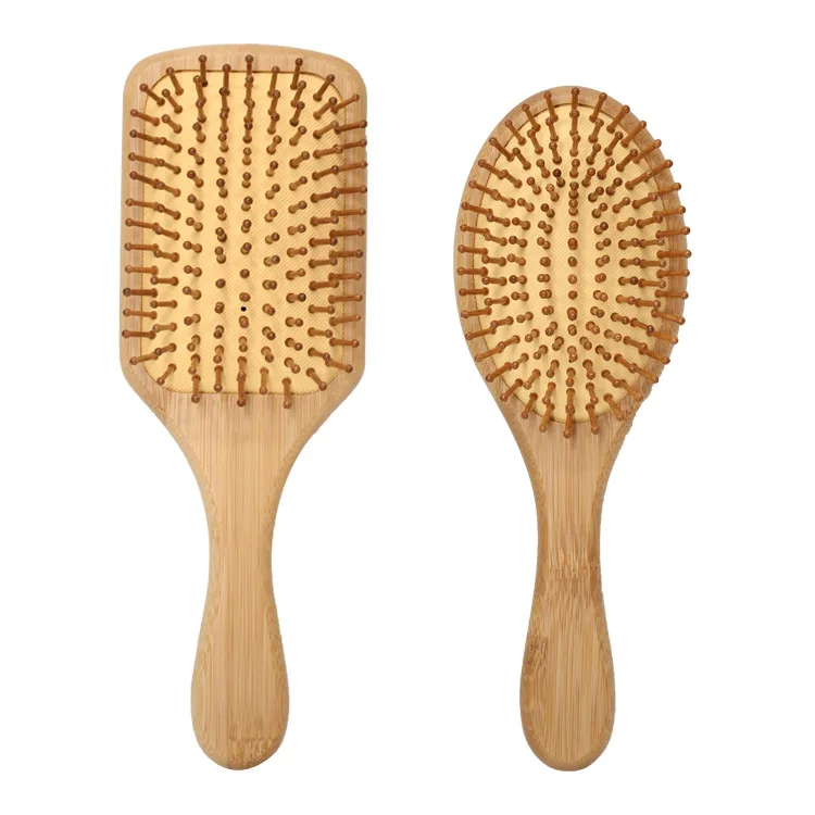 

Ladies wooden Bamboo Brush Set Massage Hair Balloon Brush Airbag Comb Head Massage Large Plate Comb Customized Package, Natural color