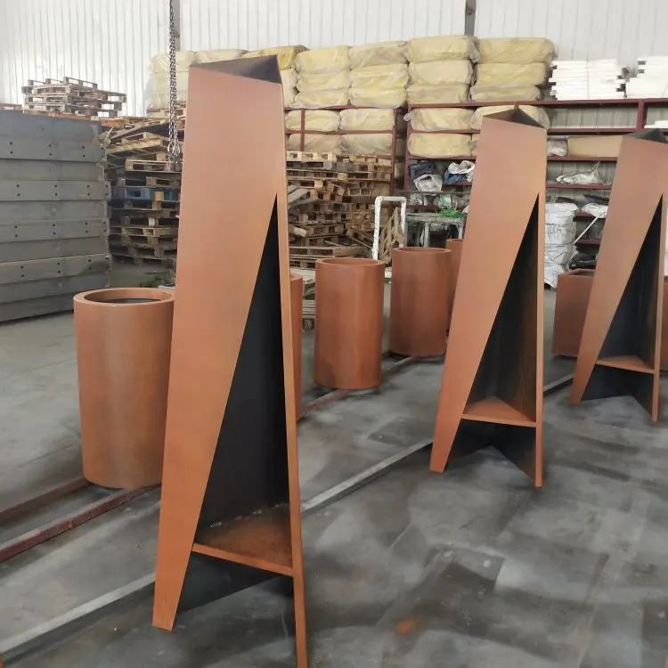 

Decorative Corten Steel Fireplace Chinese Outdoor Chimenea Firepits, Natural rust