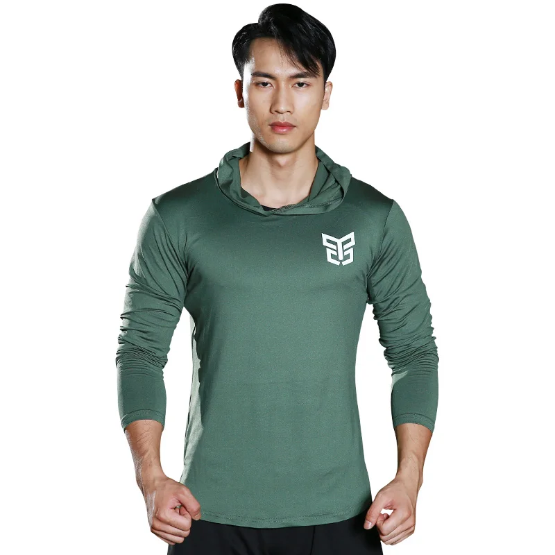 Long Sleeve Blank Men's Fitness Training & Jogging Hoodie Sweater Sweatshirt  Wholesale Customizable