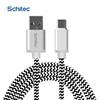 Schitec factory wholesale braided micro usb cable 1m 2m 3m 10ft micro type c 8 pin cable