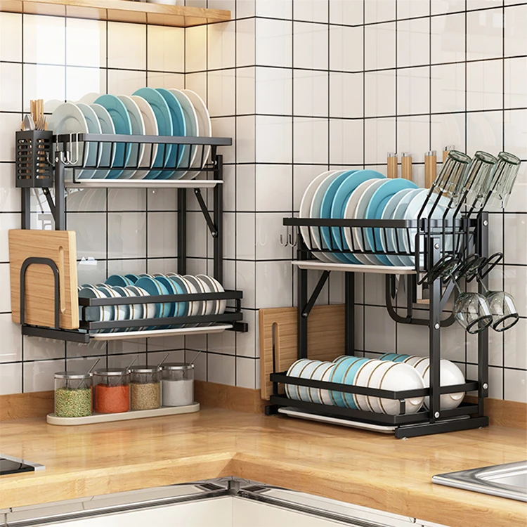 

wall mounted plate storage organizer wood drain drainer drying rack kitchen unique metal adjustable dish rack home center