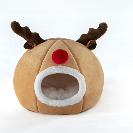 

Christmas pet memory foam pet bed sponge cat house creative pet bed tent christmas reindeer dog christmas cat house