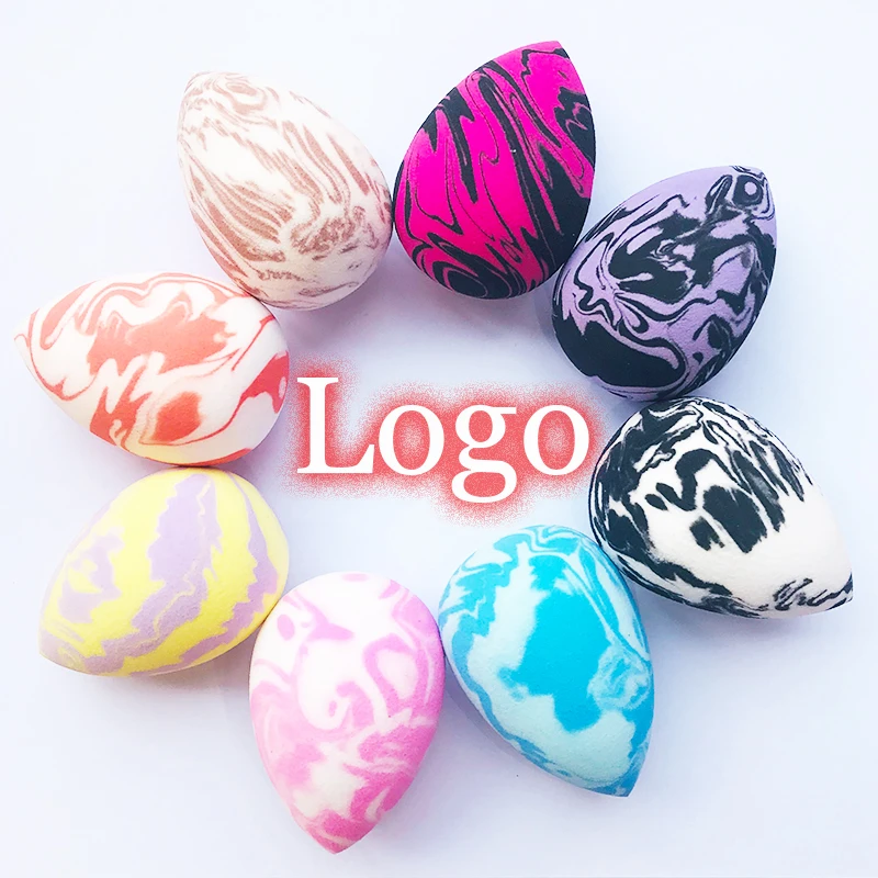 

Sunny Best Selling Products 2021 Beauty Soft Hydrophilic Polyurethane Marble Makeup Sponge, Grey/pink/purple/green marble
