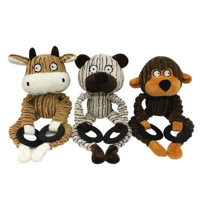 

2021 Best Selling Squeak Pet Toy Treat Toy Dog Chew Animal Shape Velvet Pet Plush Toys