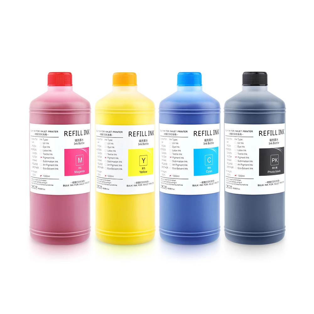 Ocbestjet 1000ML 4 Colors Pigment Ink Bulk Ink Workforce 5790 for Epson WF5790 WF-C5290 C-5790 Printers Special Ink.