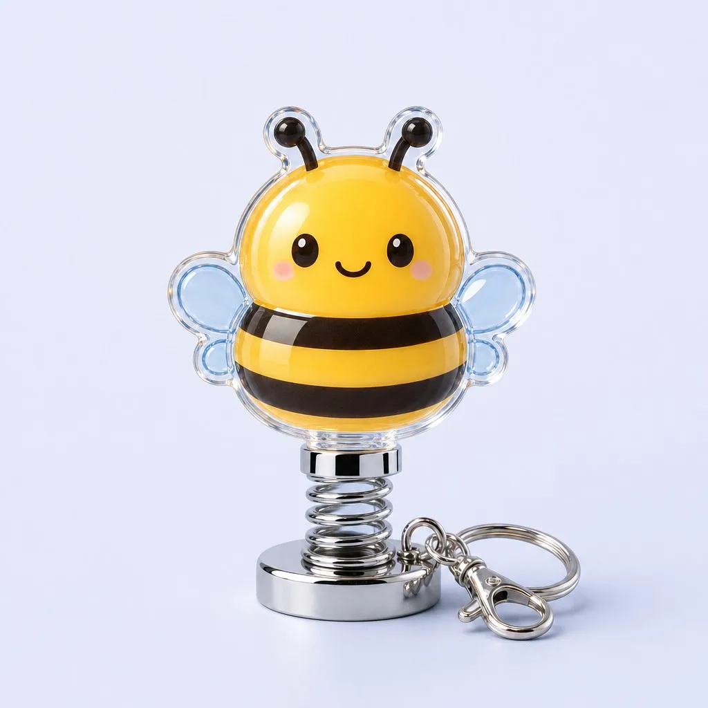 Chubby Honey Bumblebee Spring Bobblehead Keychain