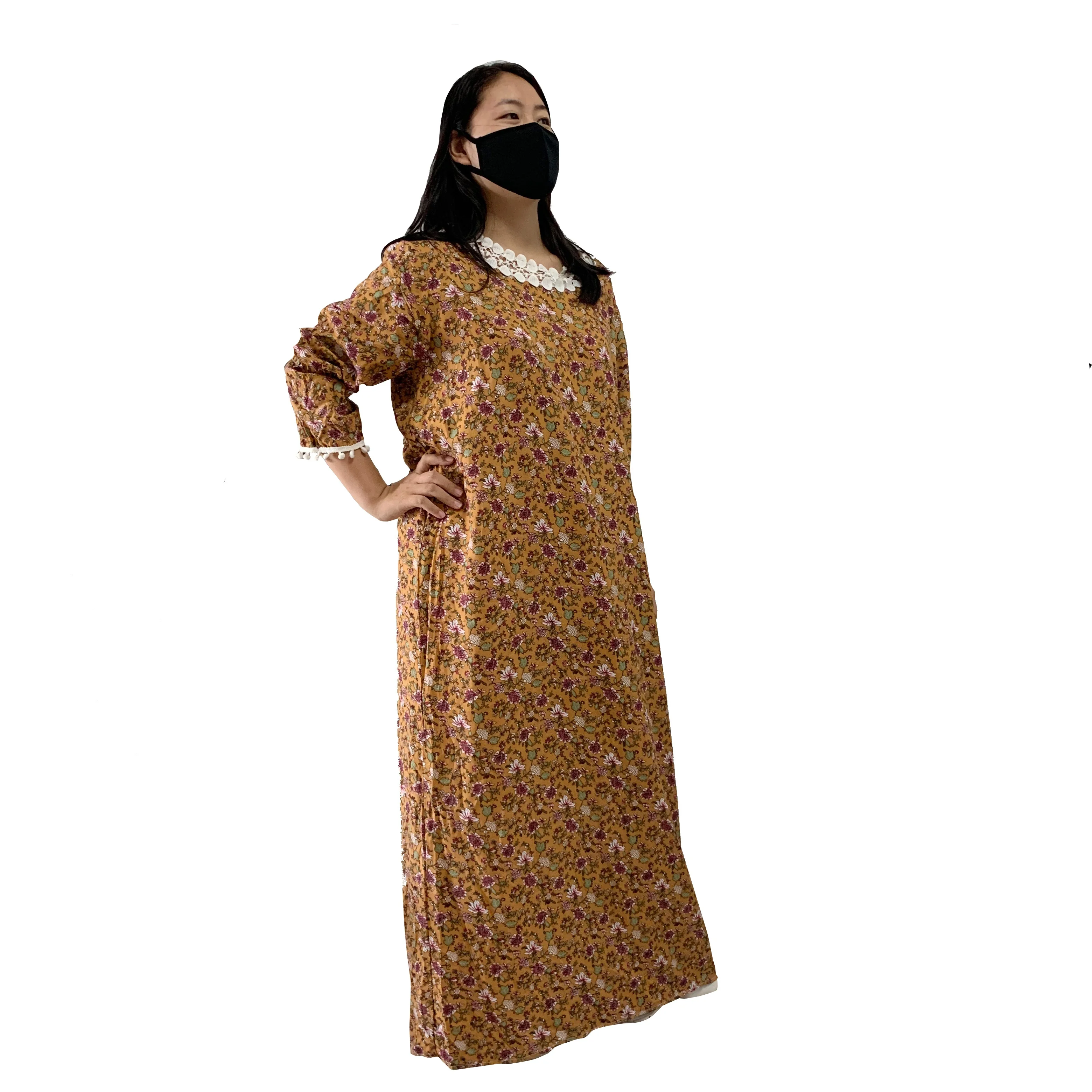 
Most popular casual long flowing gown national dress for muslim women clothing 