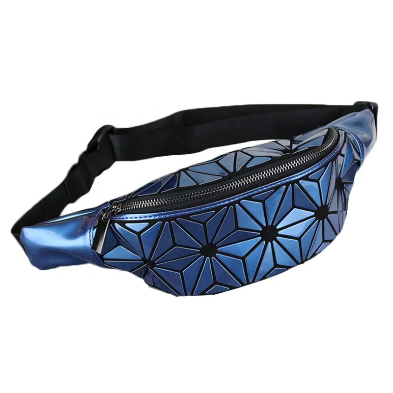 

Hot Sale Designer Anti Theft Geometric Waist Bag For Women, Gold, silver, black, blue, red