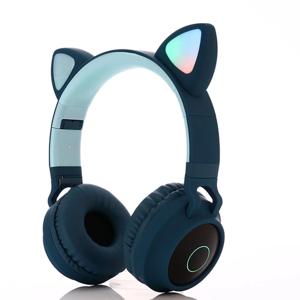 

New Wholesale BT028 Hot Selling Cute Cat Wireless Bluetooth Earphone & Headphone, Blue and red